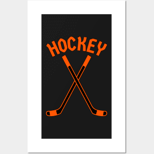 HOCKEY CROSSED STICKS LOGO Posters and Art